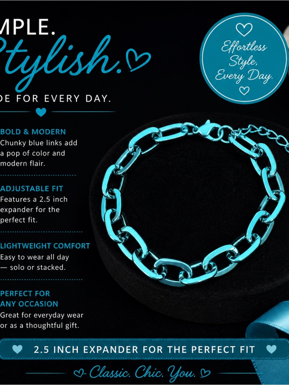 paparazzi Chunky Blue Link Bracelet